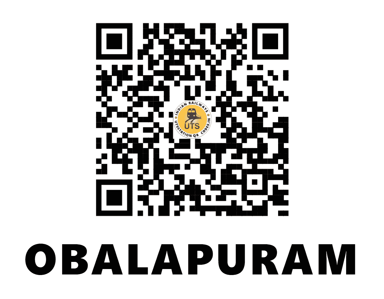UTS QR Code for OBALAPURAM - OBM (SW - ANDHRA PRADESH)